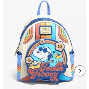 Loungefly Peanuts Snoopy and Woodstock Feelin' Groovy Mini Backpack — BoxLunch E